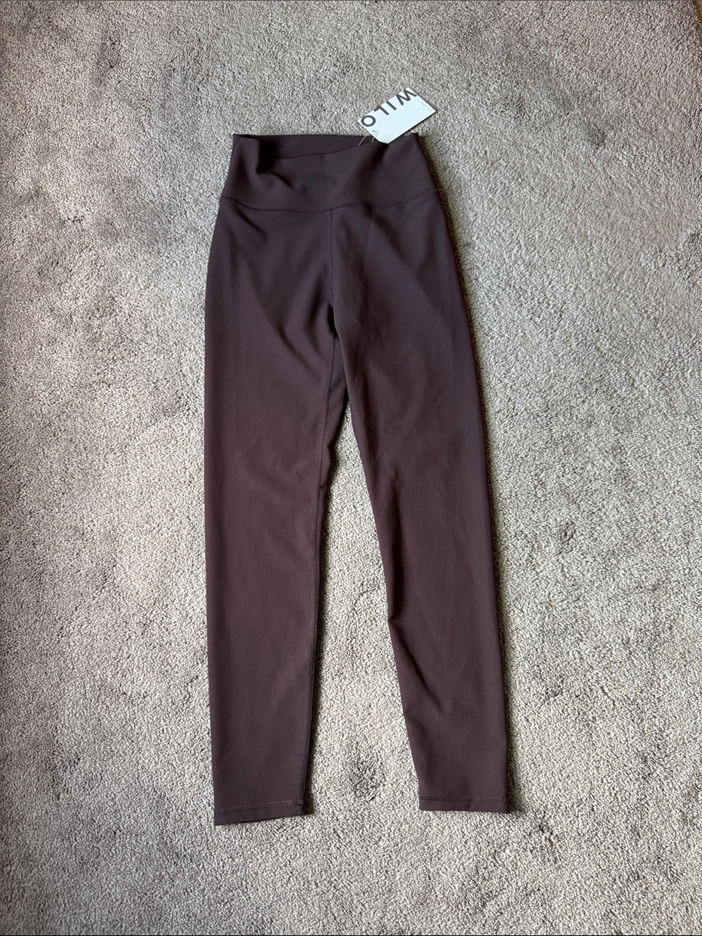 Wilo The Label Brown Ribbed High Rise Performance Leggings NWT SIZE S - Picture 1 of 7